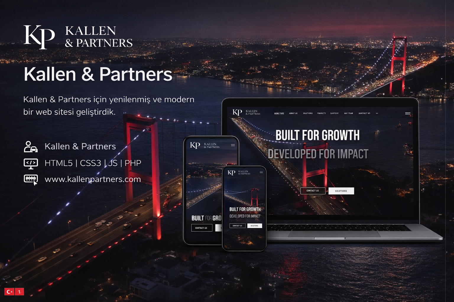 Screenshot of the website designed for Kallen Partners
