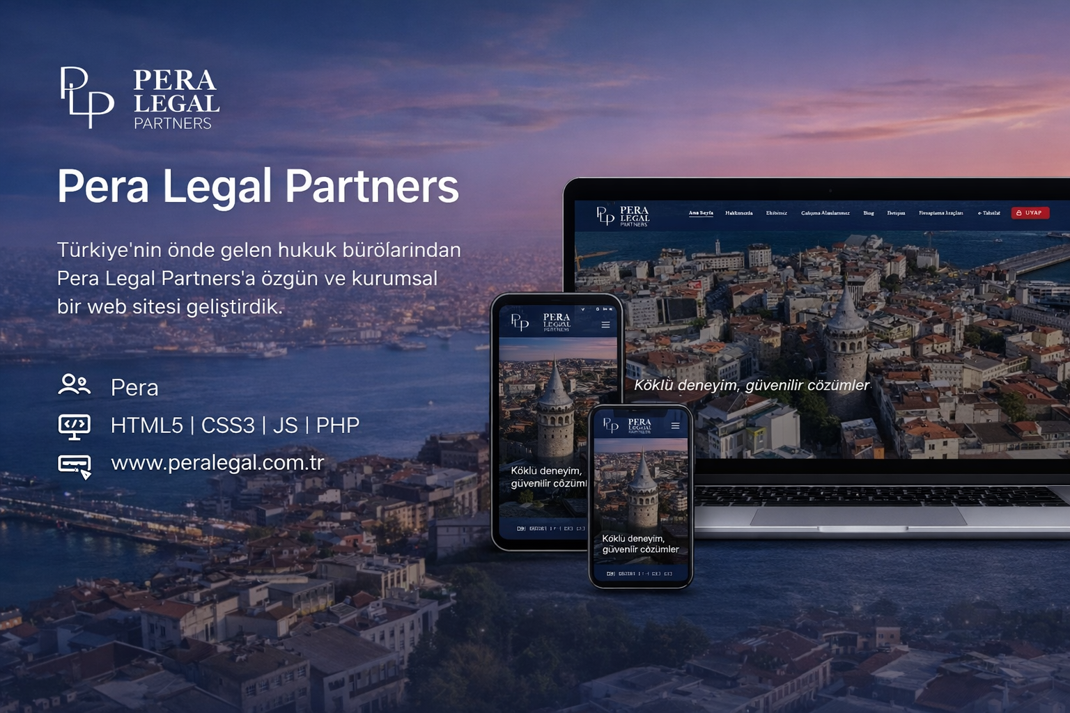 Screenshot of the website designed for Pera Legal